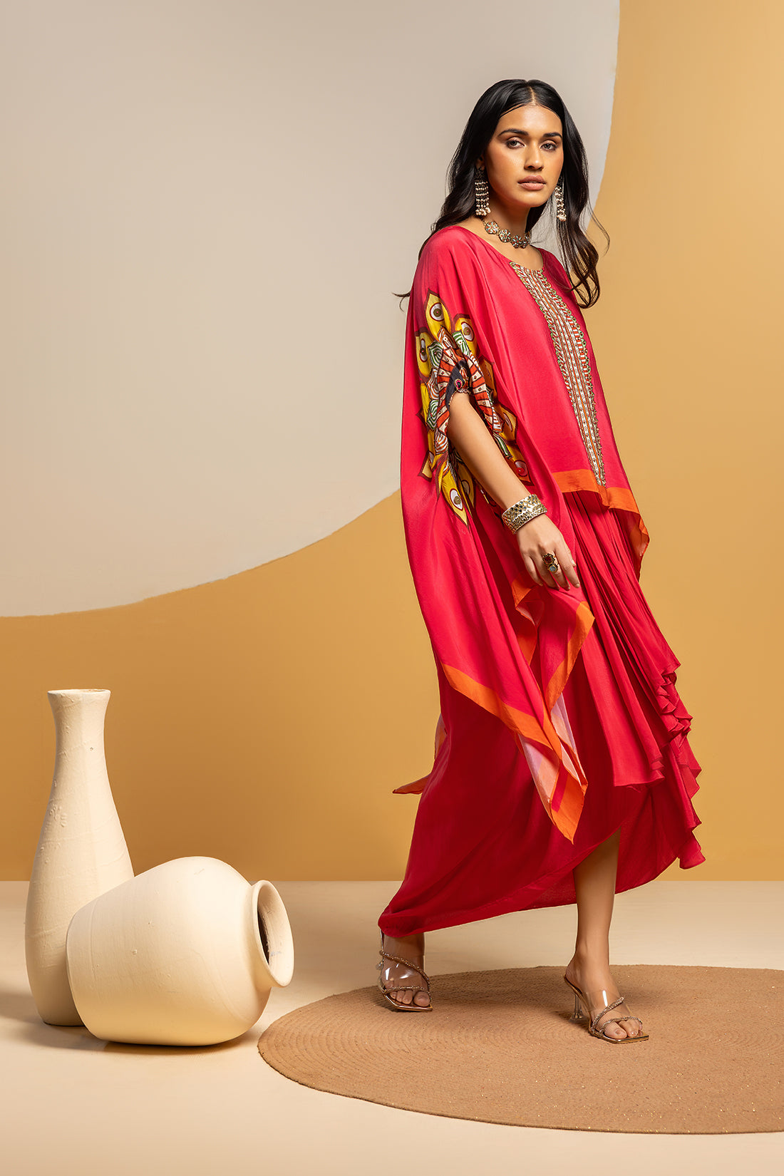 Taarani embellished  drape skirt  set