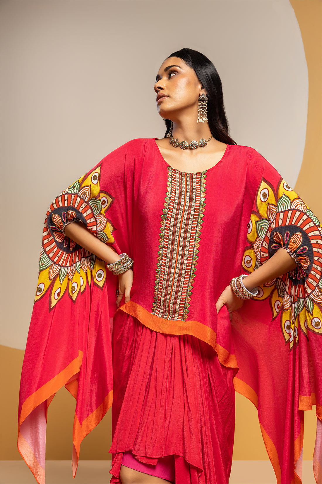 Taarani embellished  drape skirt  set