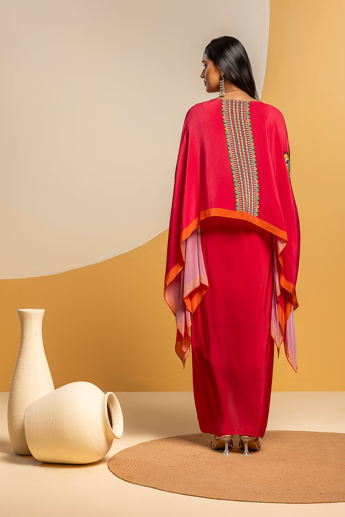 Taarani embellished  drape skirt  set