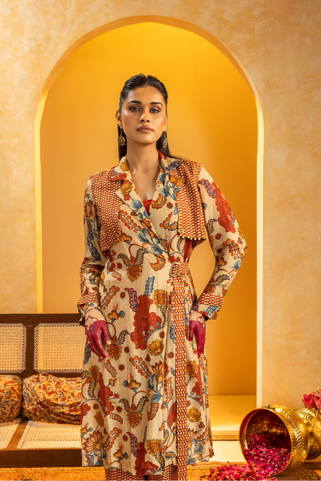 Rangtara embellished layered kurta set