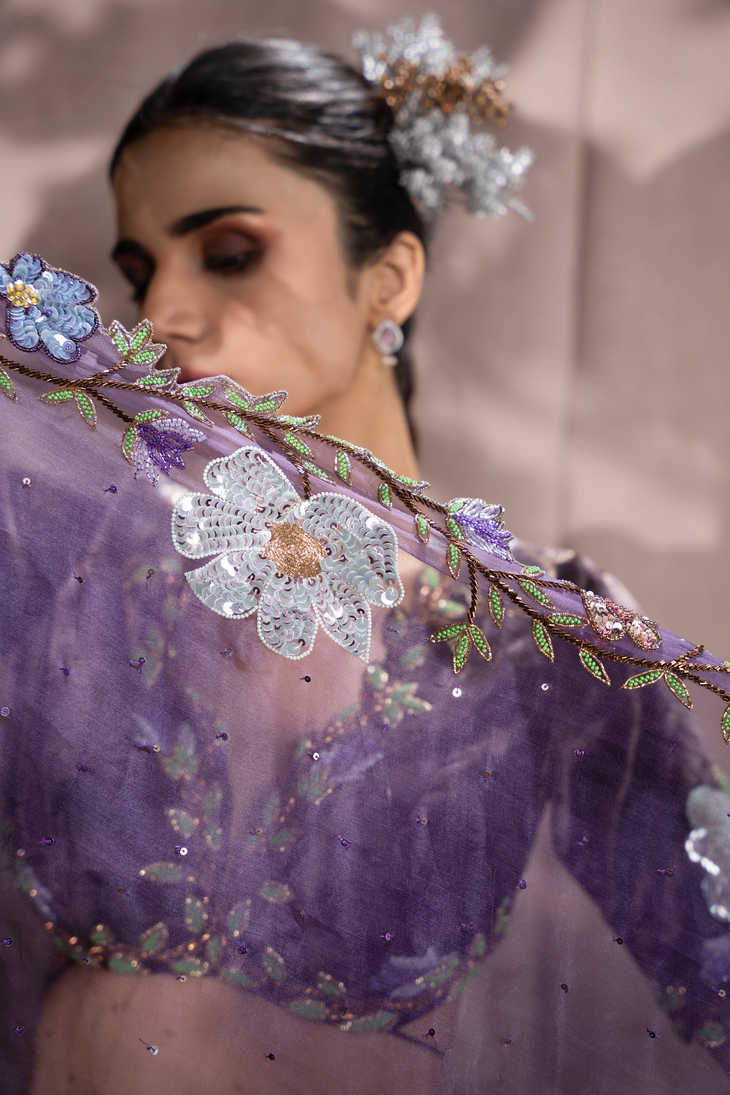 Snuff Hand Embroidered Designer Flying Soul Bridal Lehenga