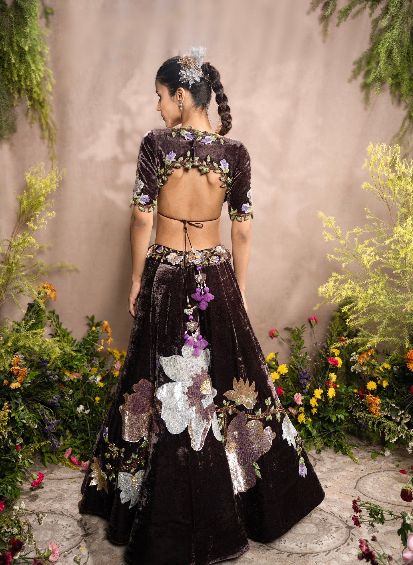 Snuff Hand Embroidered Designer Flying Soul Bridal Lehenga