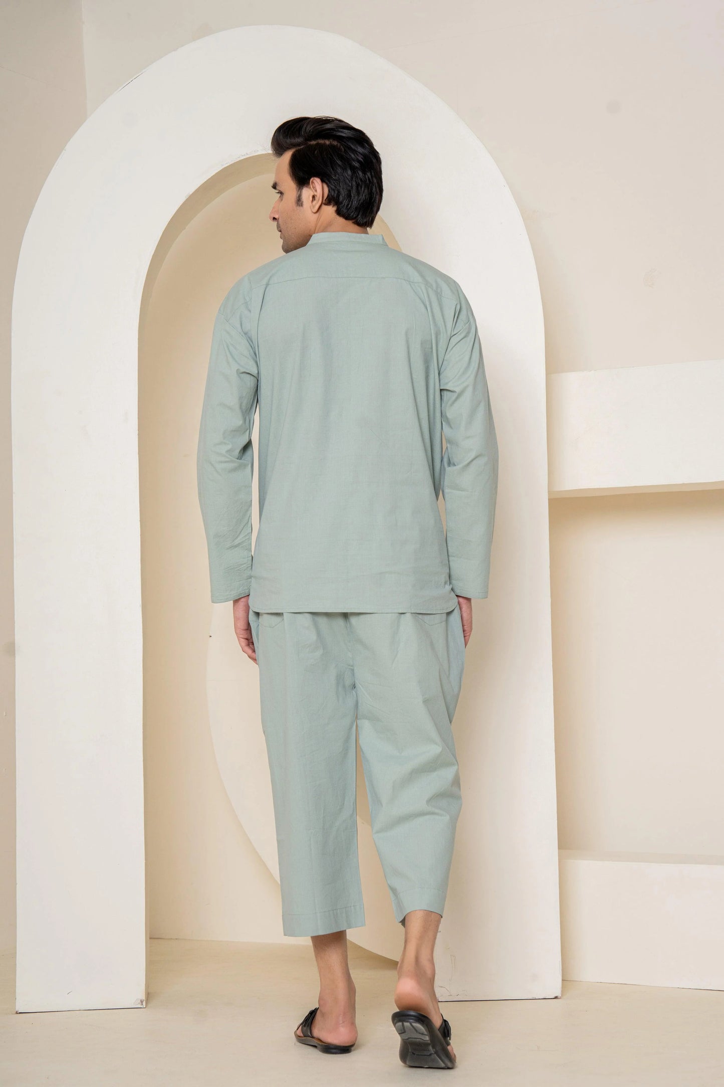 Olive Green Ease Men Lounge wear | 100% Poplin Organic Cotton