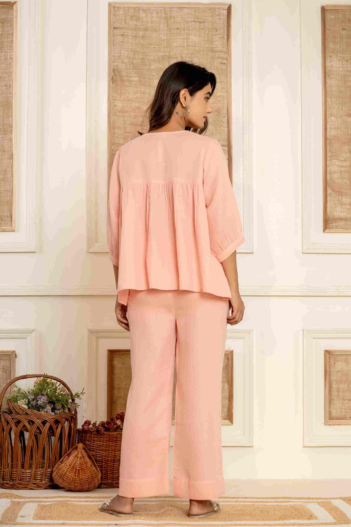 Fuzzy Pink Peach Lounge wear | Organic Cotton