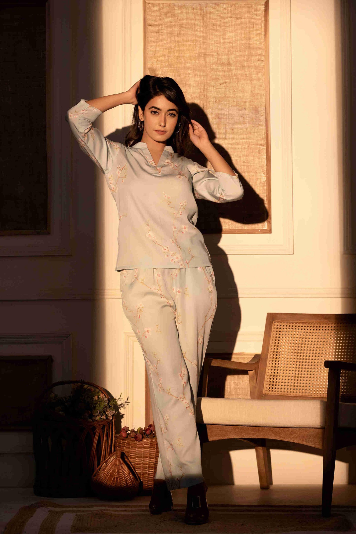 Floral Dreams (3/4 sleeves) Lounge wear | 100% Tencel Fabric