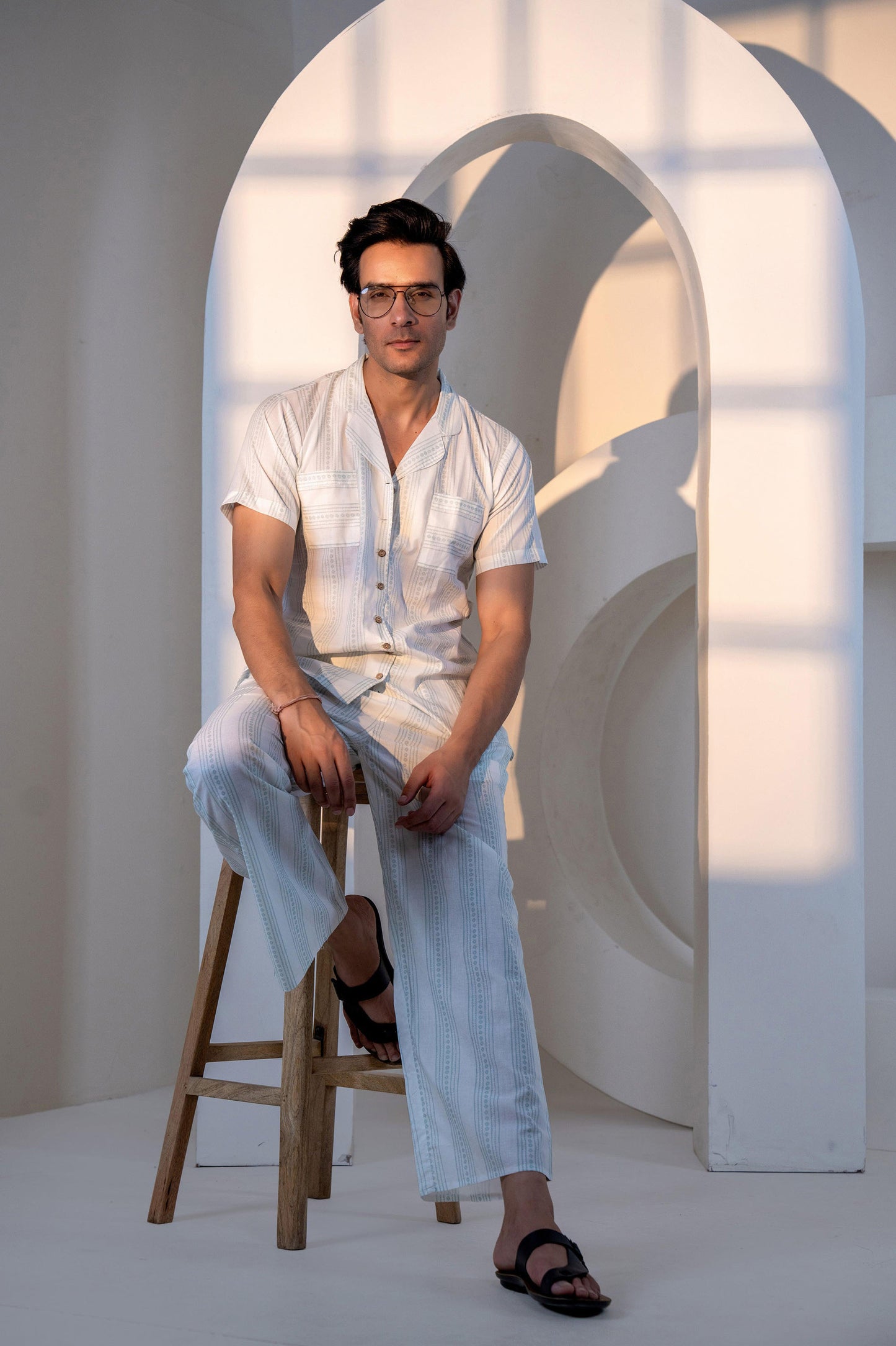 Azure Skyscape Men (Pajamas) Lounge wear | 100% Cambric Cotton