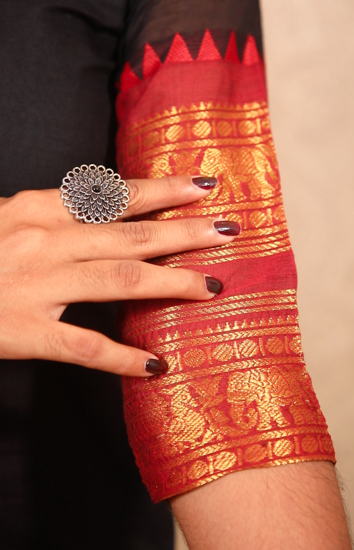 Geet - Kurti with dupatta in pure kanchi cotton in Black color