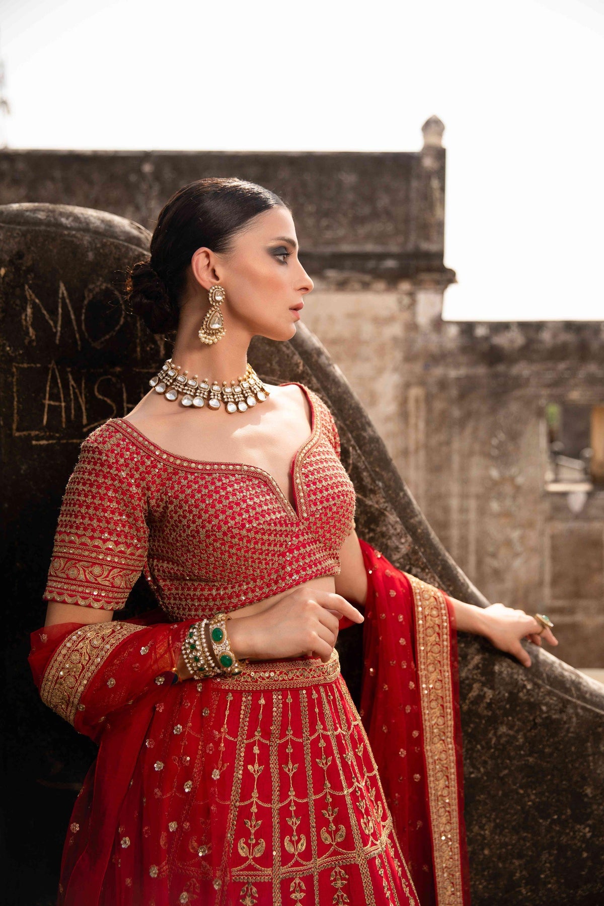 Sundaram, the eternal festive elegance Red Bridal Lehenga