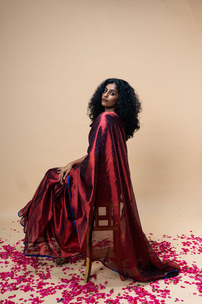 TANVYA saree I Red Handloom Tissue Saree