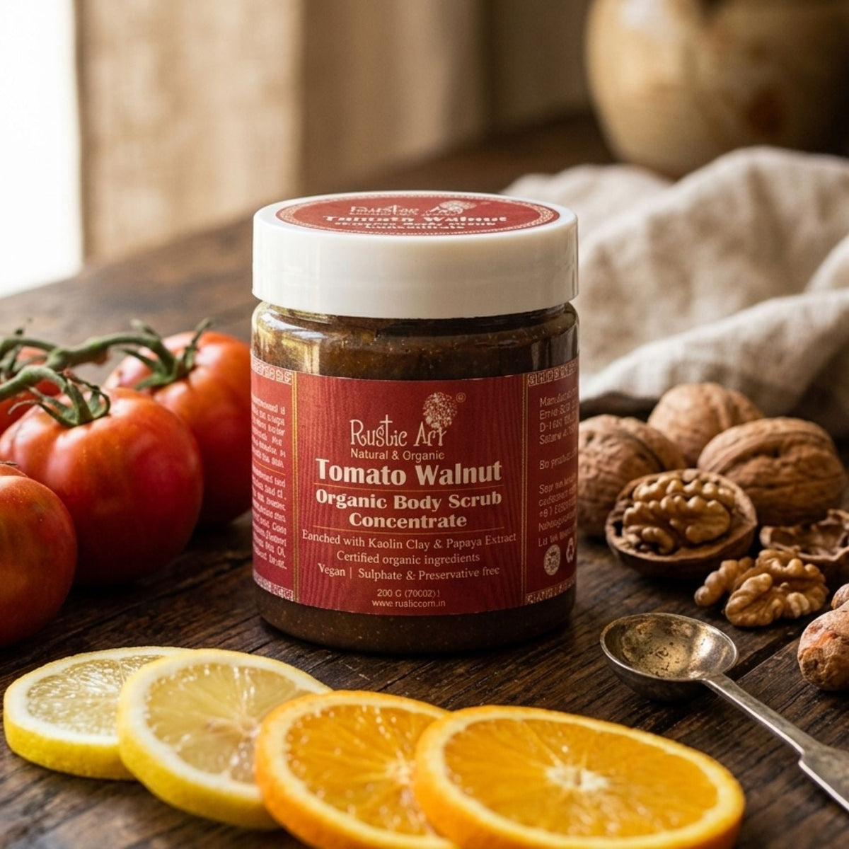 Tomato Walnut Body & Face Scrub Concentrate (200gm)