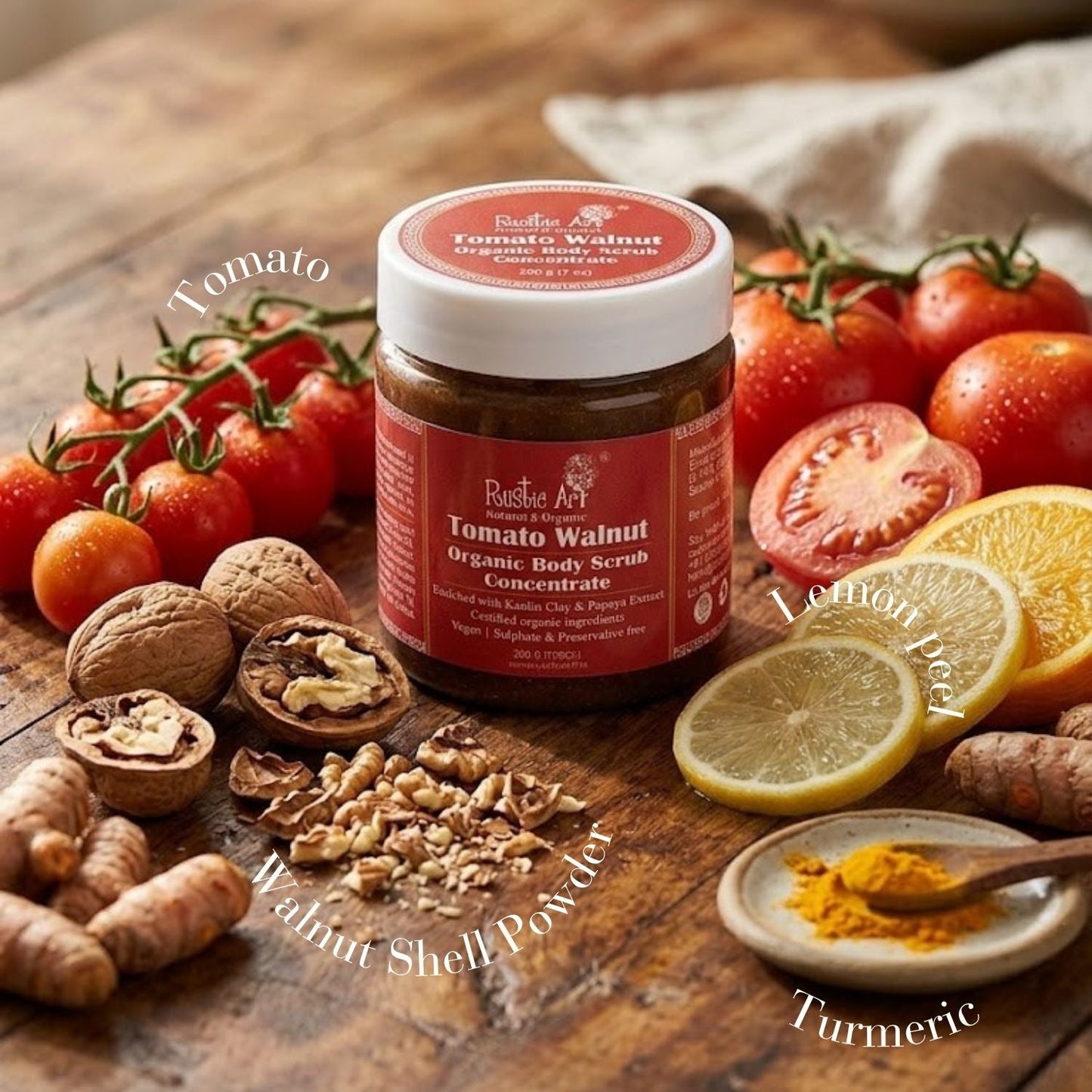 Tomato Walnut Body & Face Scrub Concentrate (200gm)