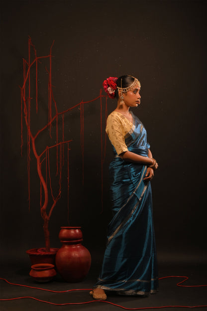 Devisha saree I Blue Handloom Tissue Saree