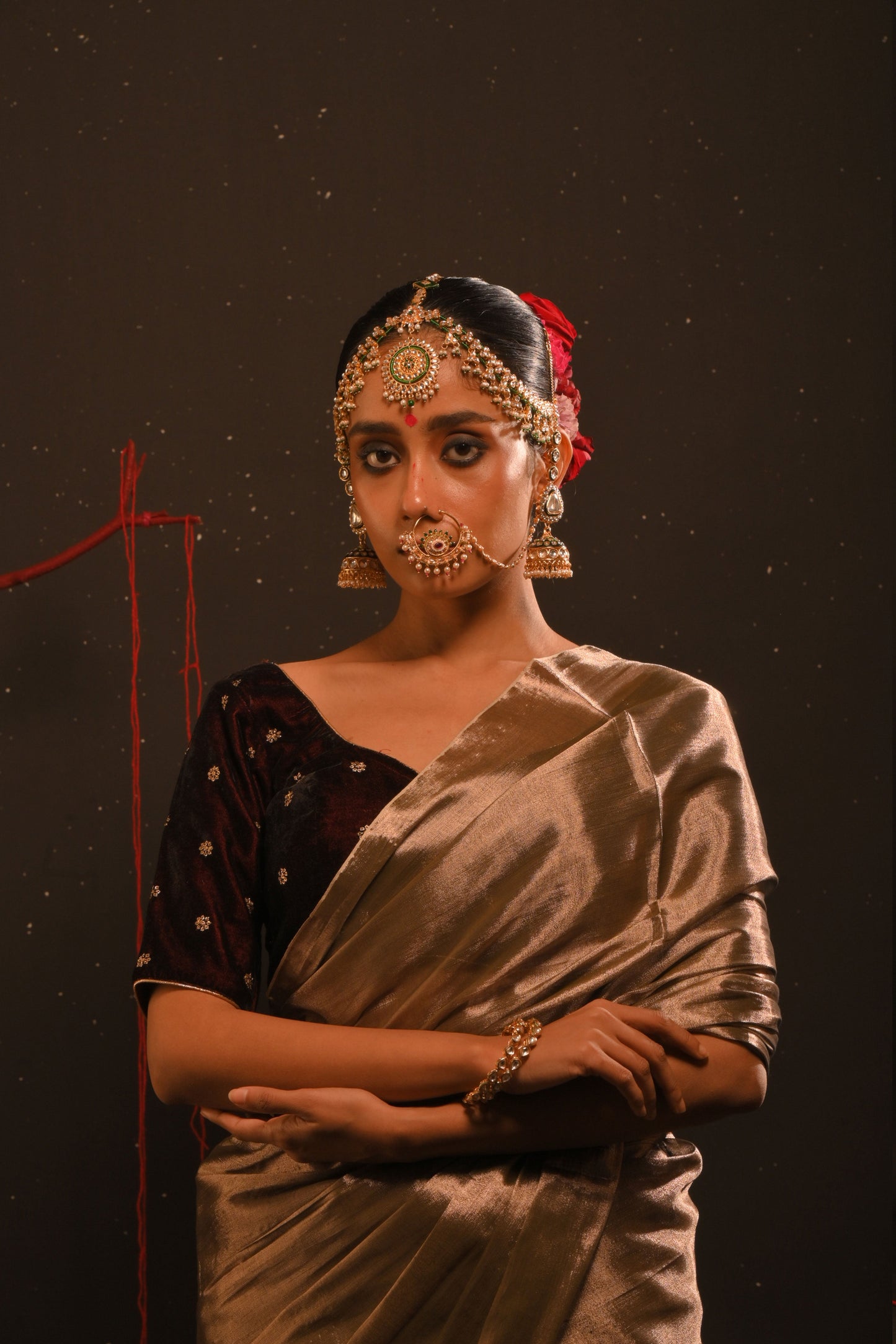 Rajshree saree I Bronze Gold Handloom Tissue Saree