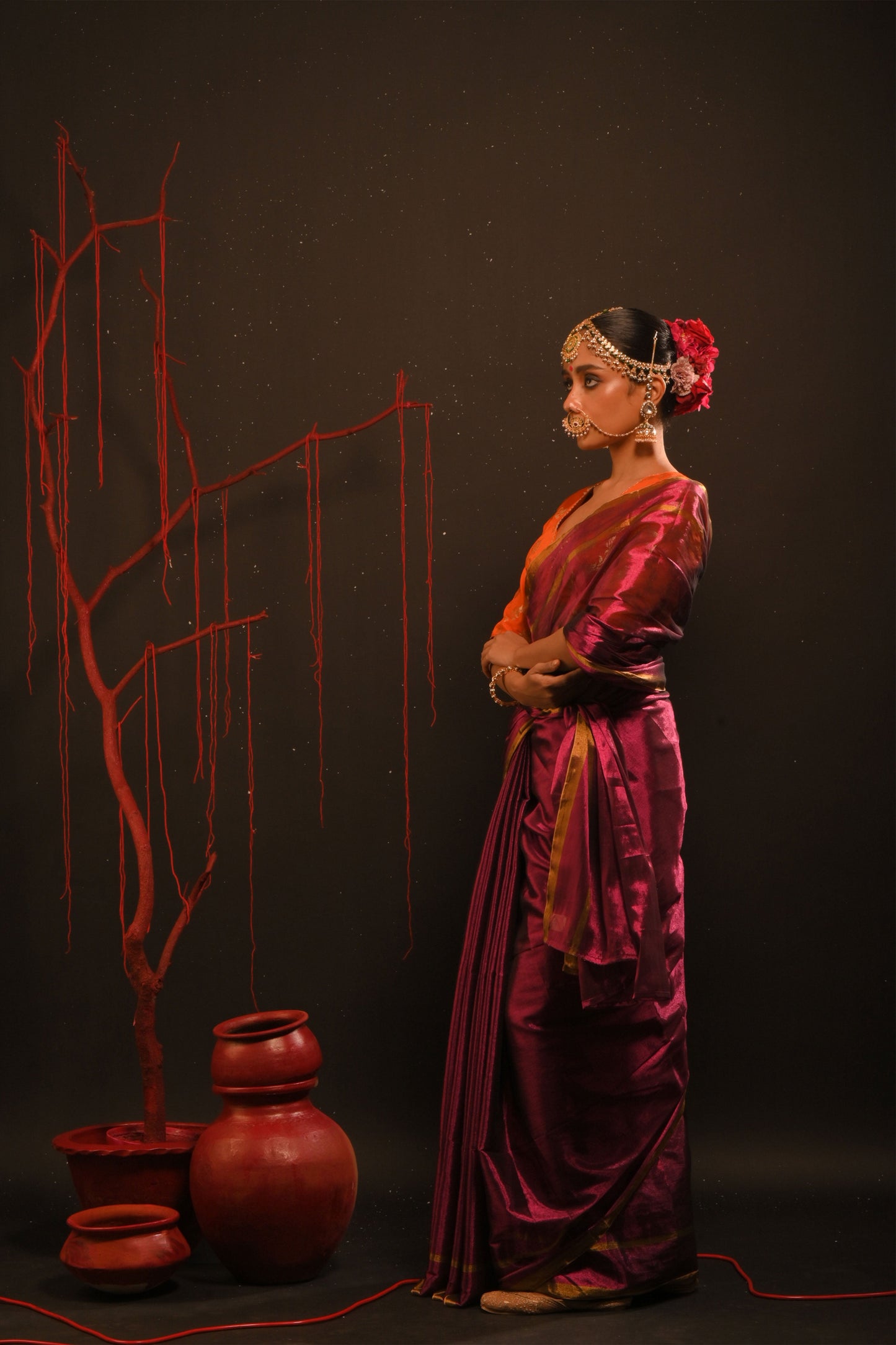 Suchitra saree I Pink Handloom Tissue Saree