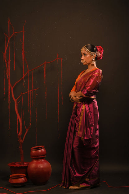 Suchitra saree I Pink Handloom Tissue Saree