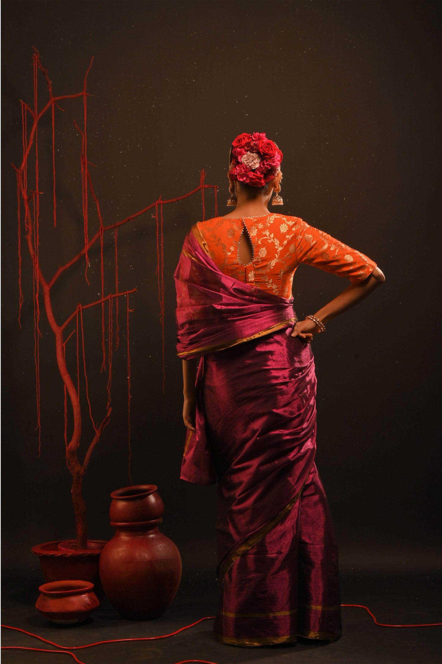 Suchitra saree I Pink Handloom Tissue Saree
