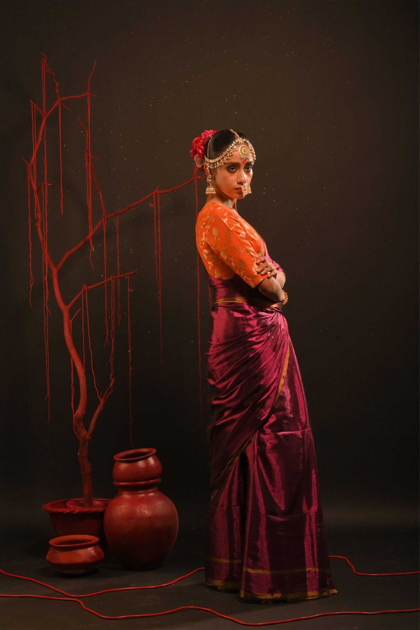 Suchitra saree I Pink Handloom Tissue Saree