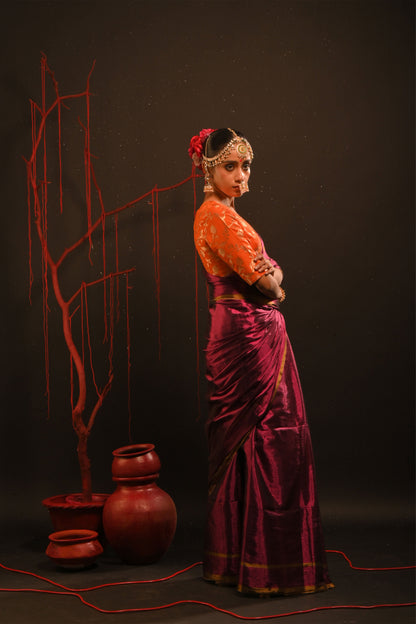 Suchitra saree I Pink Handloom Tissue Saree