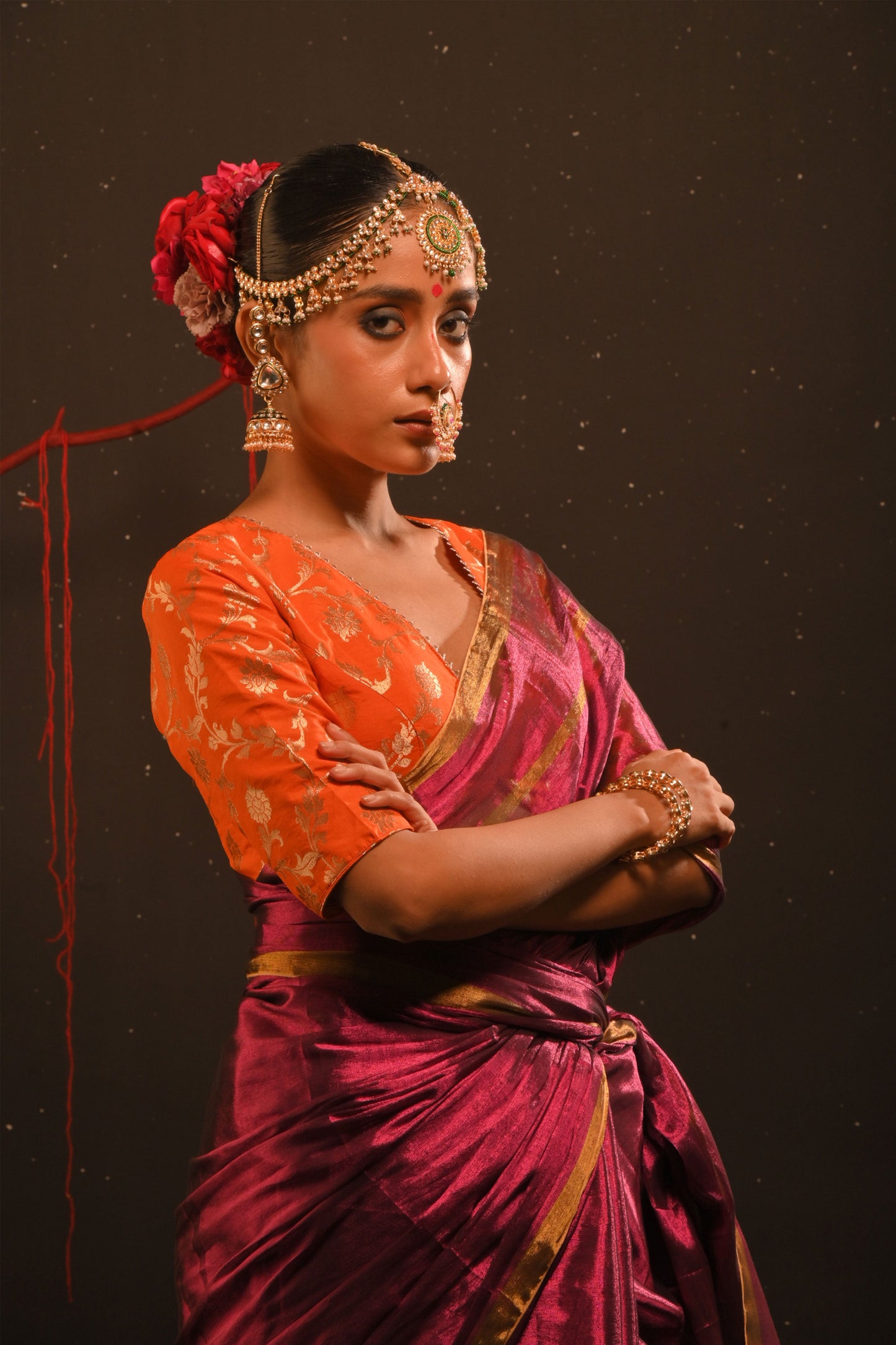 Suchitra saree I Pink Handloom Tissue Saree