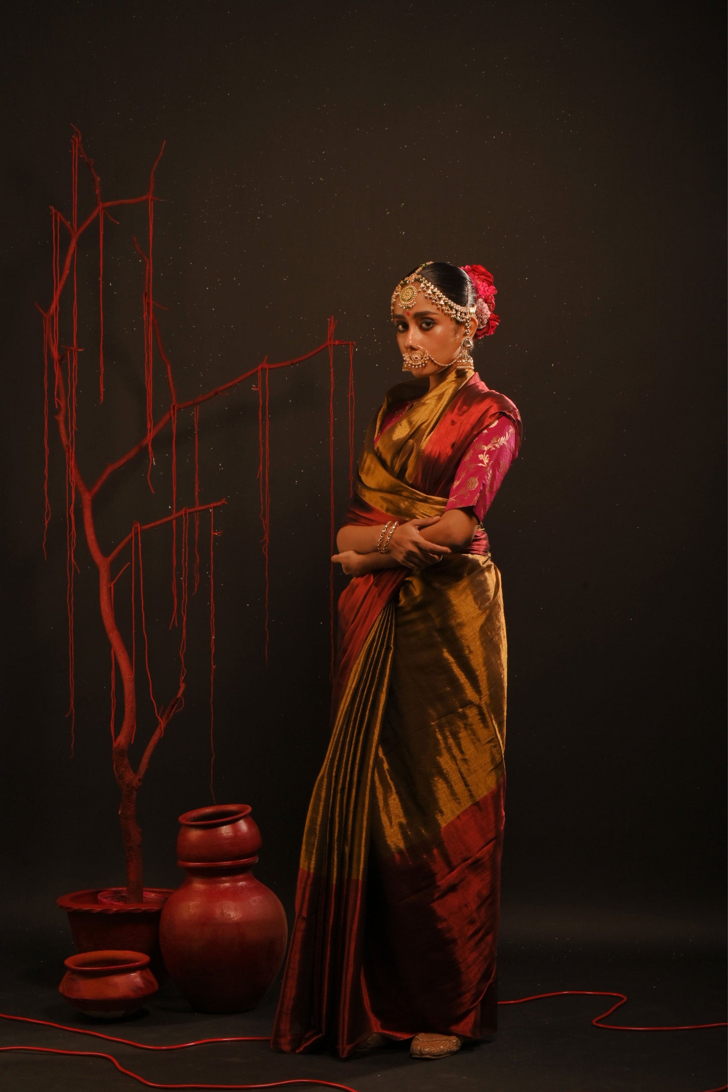Yagnika saree I Gold Handloom Tissue Saree