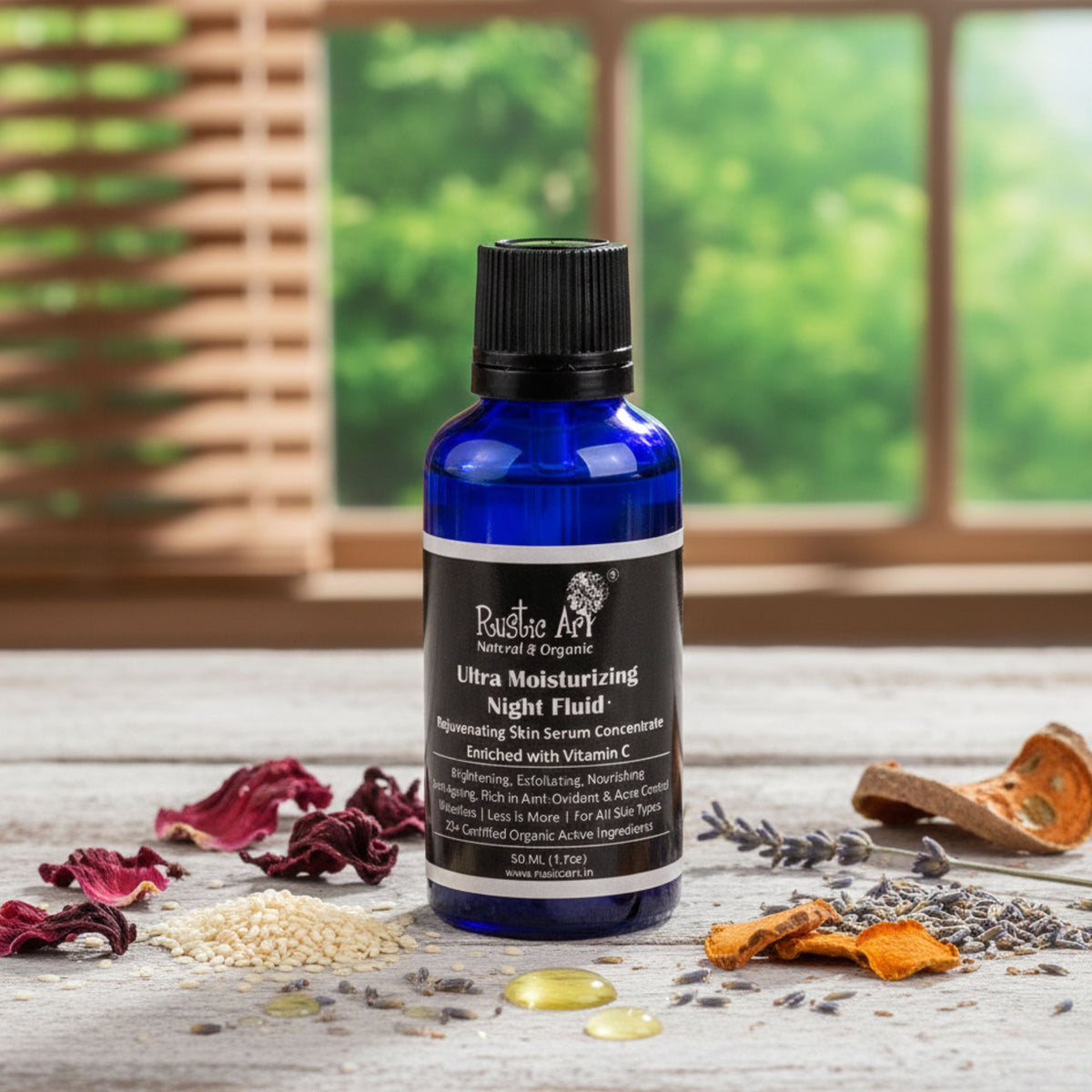 Ultra Moisturizing Night Fluid with Vitamin C, Rustic Art
