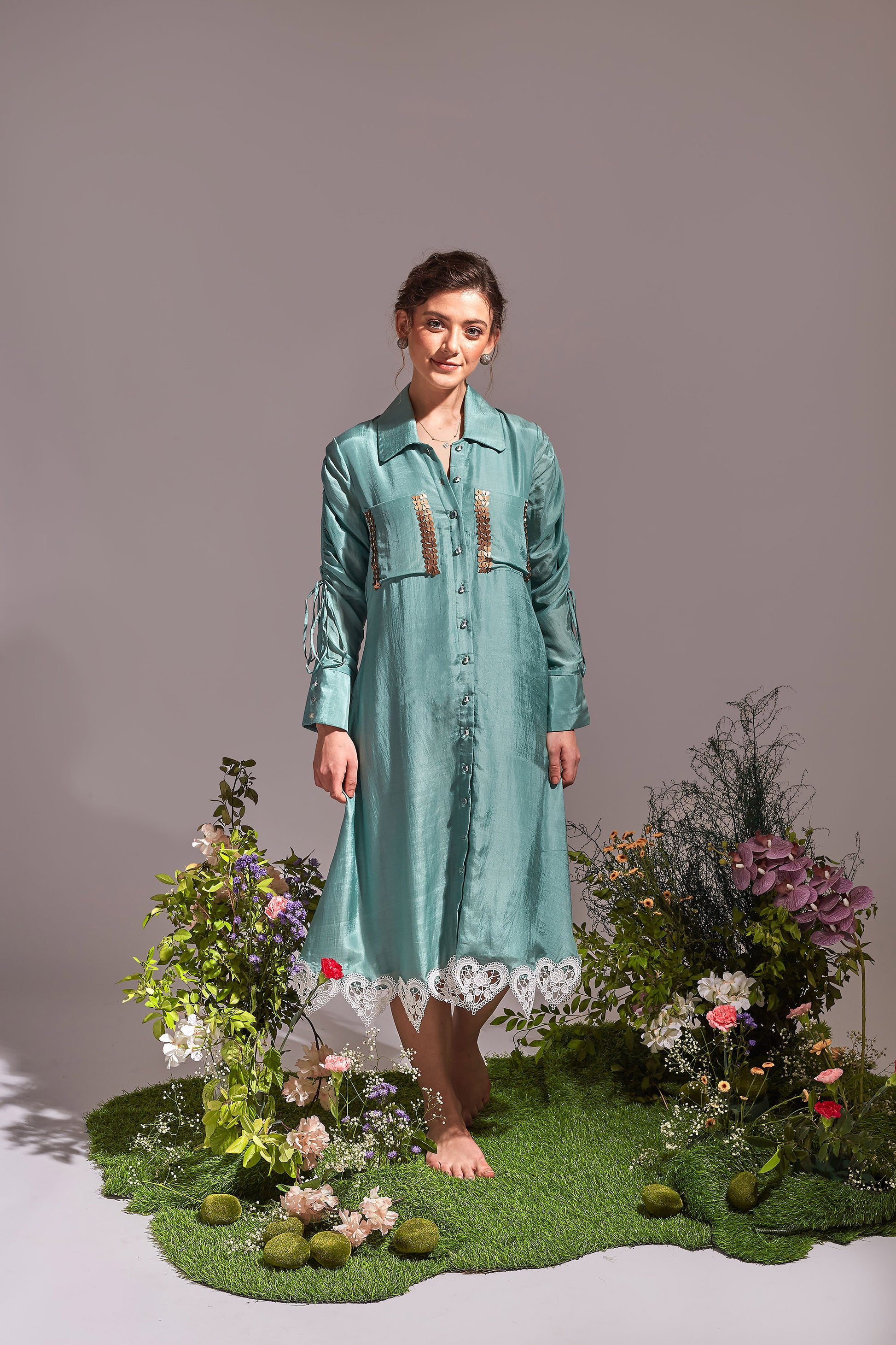 MAPLE Light Sea Green Dress Mohi fashion MAPLE Light Sea Green Dress Mohi fashion