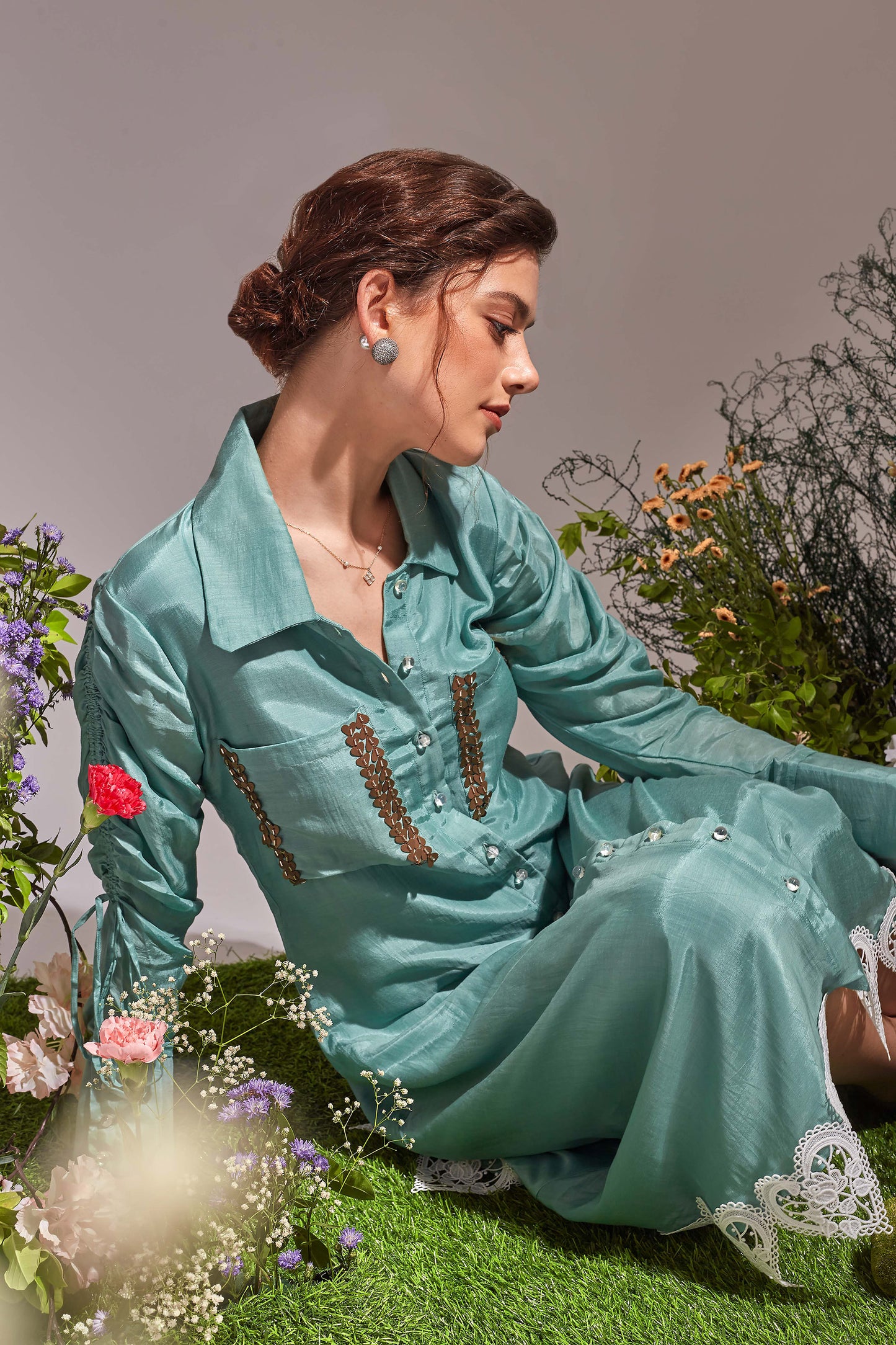 MAPLE Light Sea Green Dress Mohi fashion MAPLE Light Sea Green Dress Mohi fashion