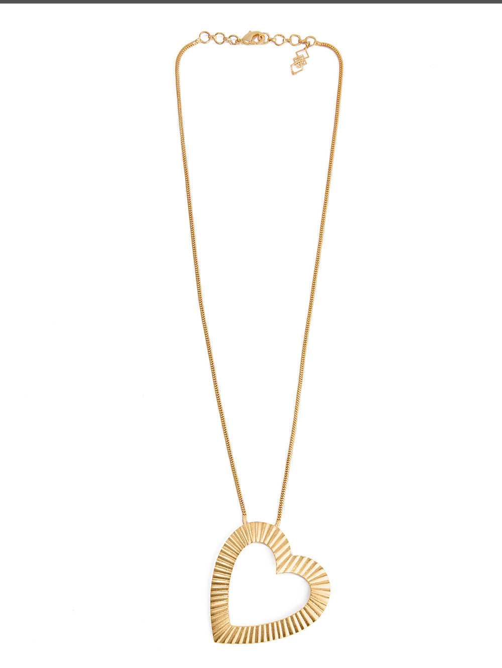 Golden Textured Heart Chain