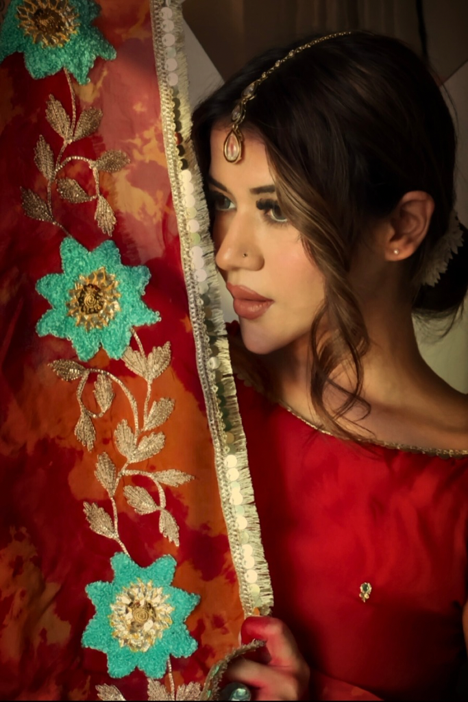 Mitwa Red Organza Sequins Hand Work Festive Sharara Set