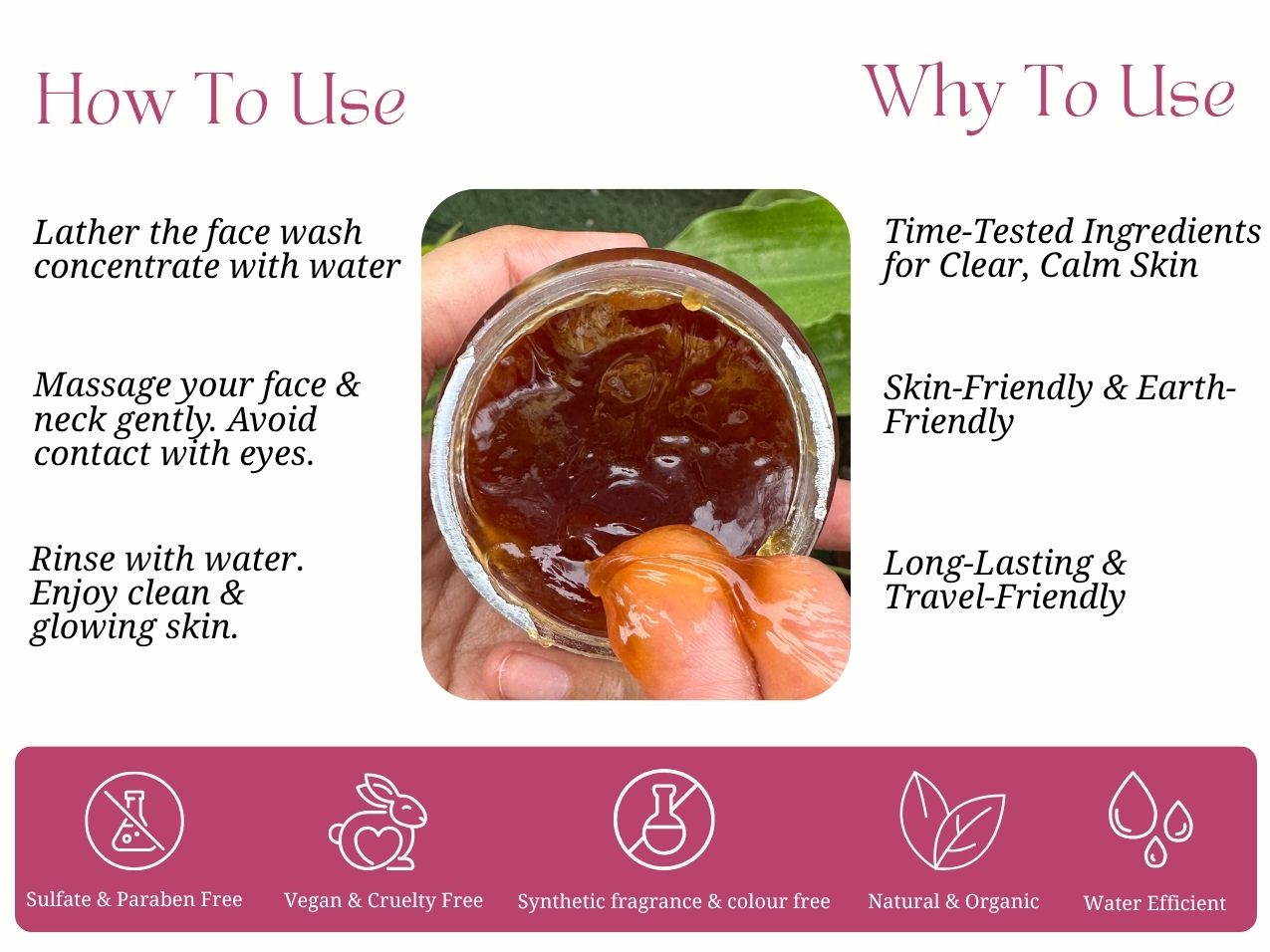 Wild Rose Face Wash Concentrate (125gm), Rustic Art