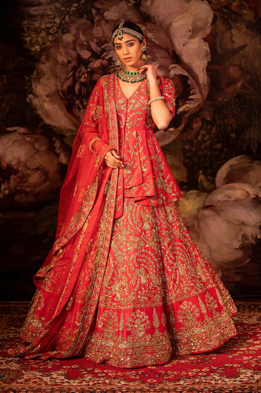 Zoya Red Bridal Lehenga