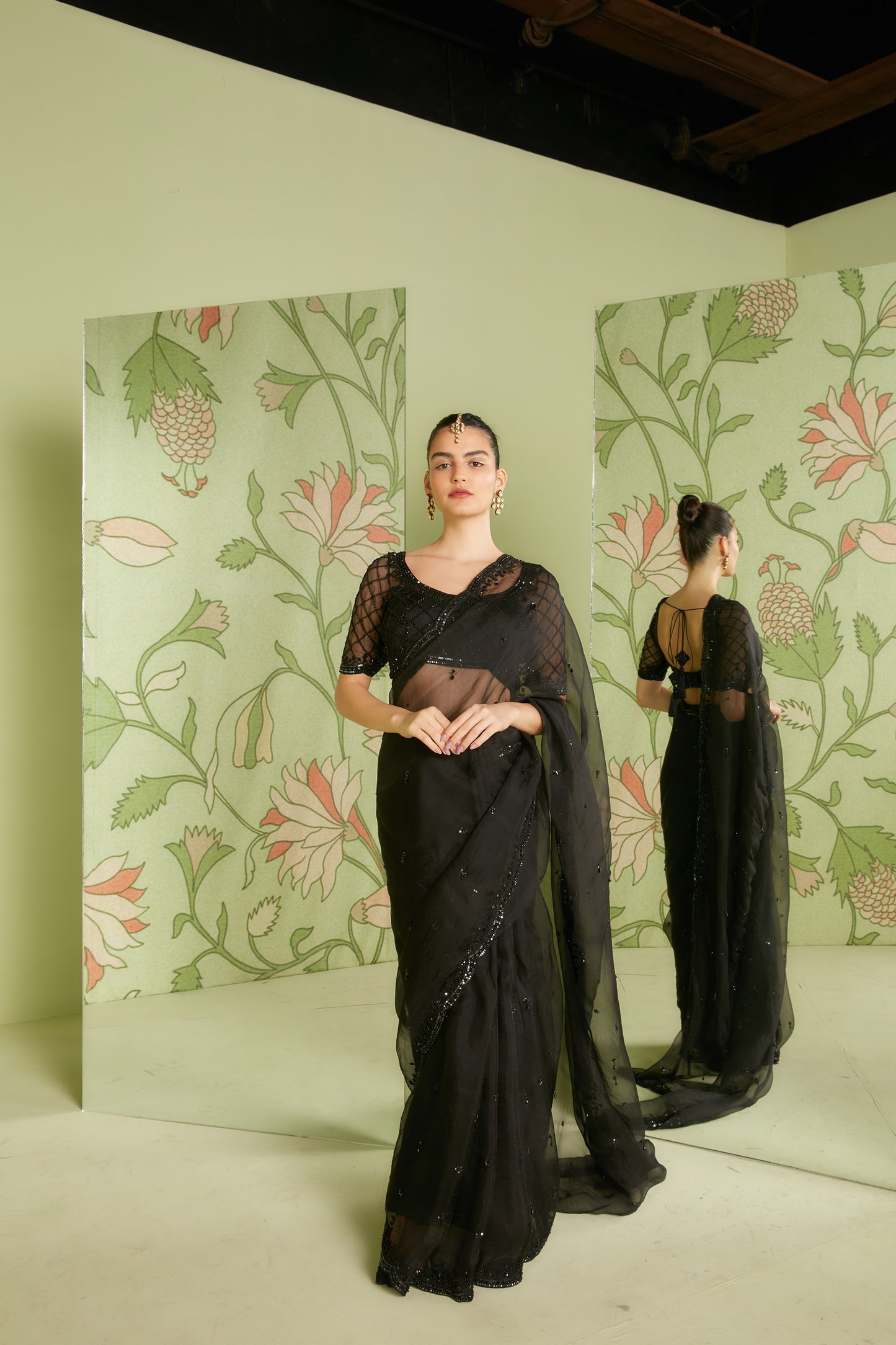 Black Georgette Hunar Saree