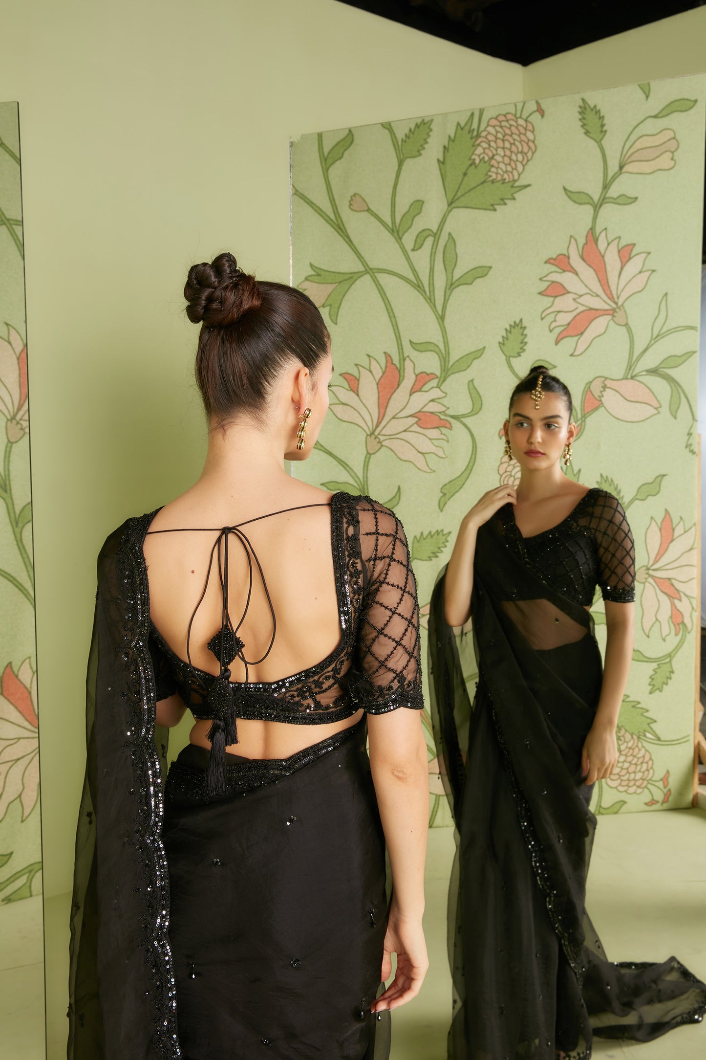 Black Georgette Hunar Saree