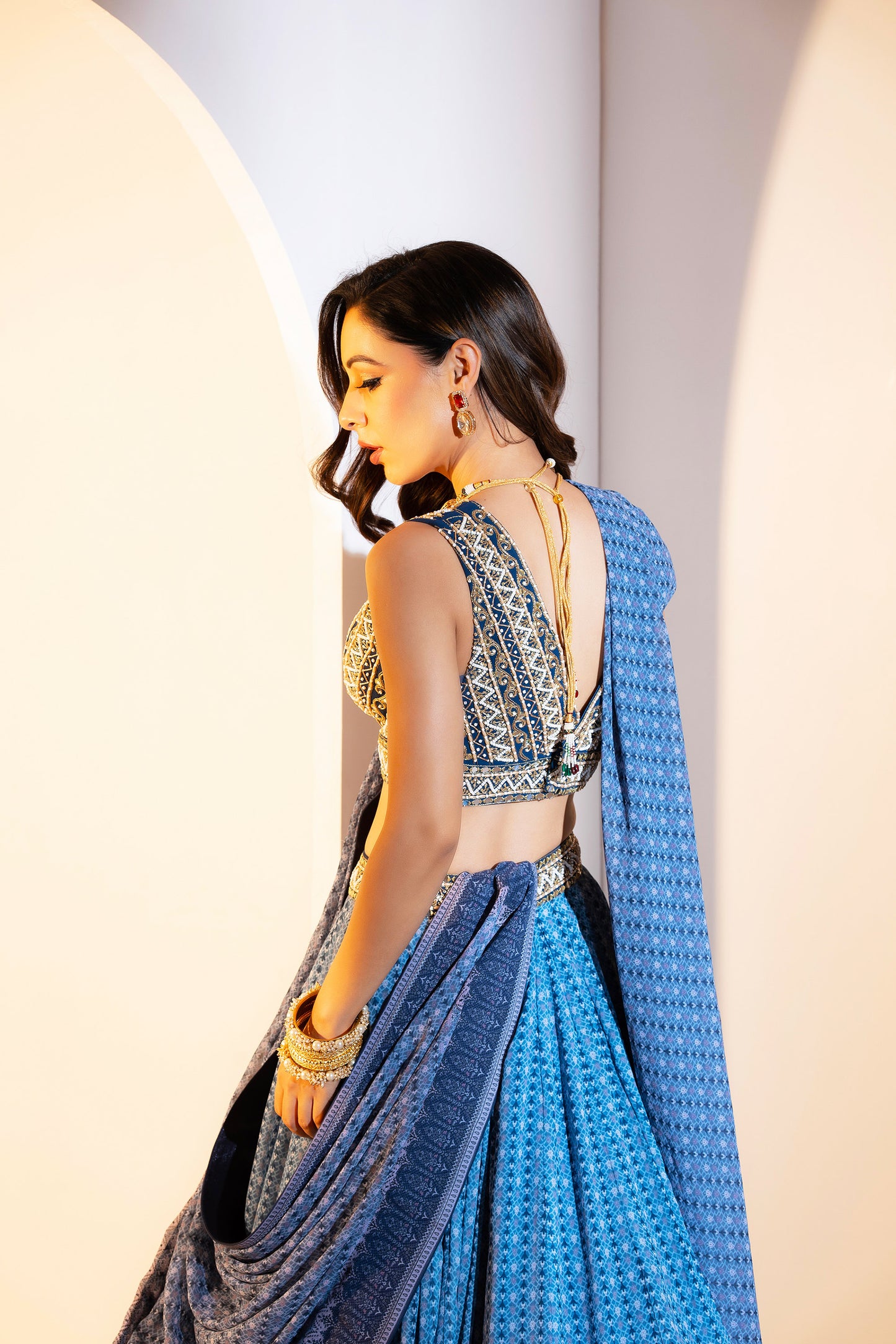 Blue Aastha lehenga set
