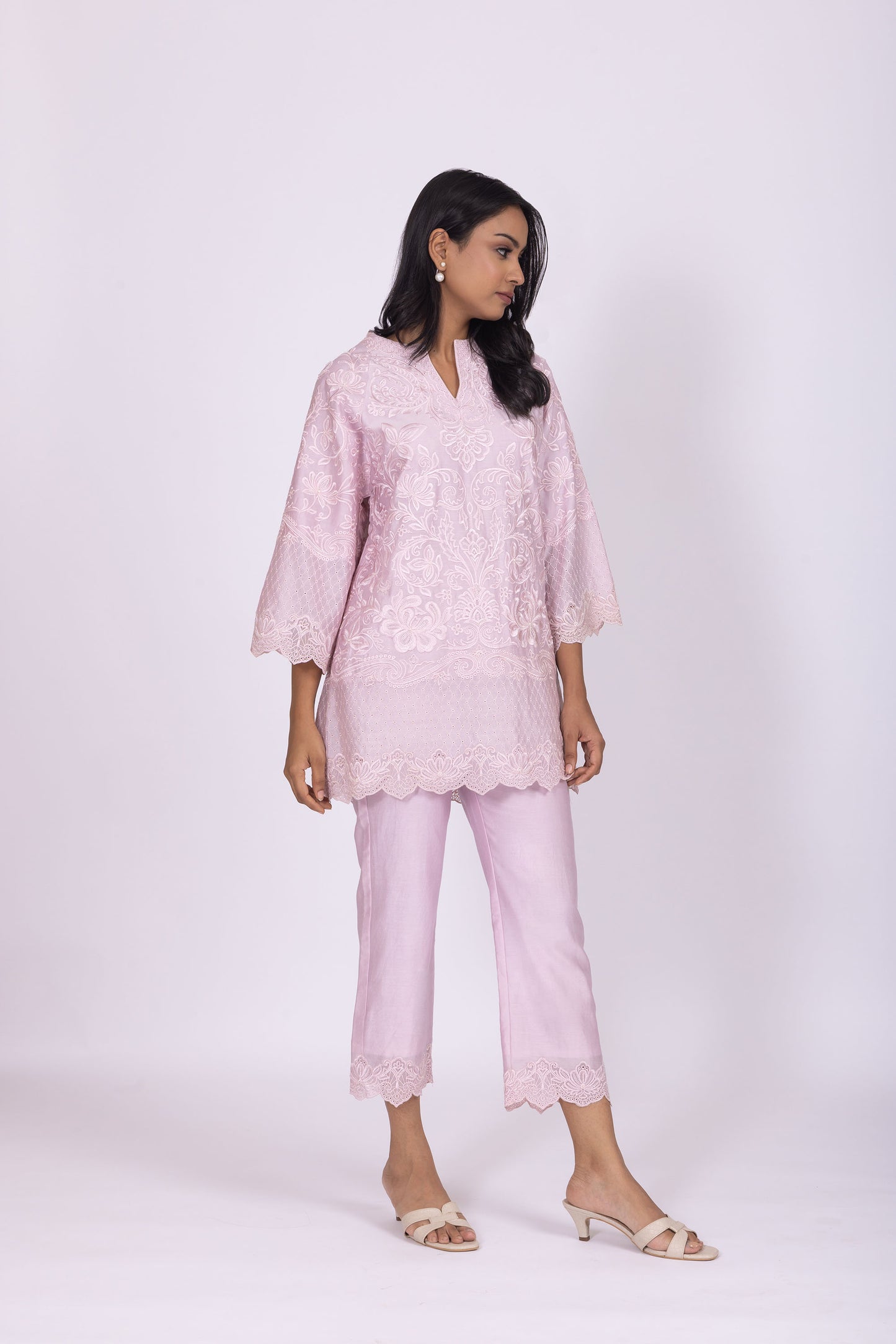 Yana Lilac chanderi Kurta set
