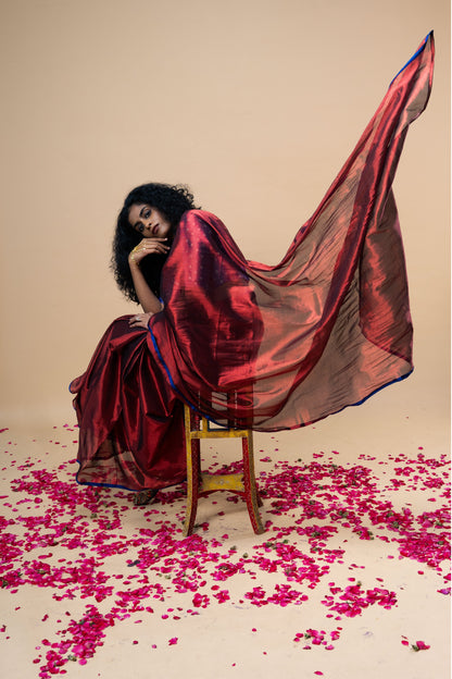 TANVYA saree I Red Handloom Tissue Saree