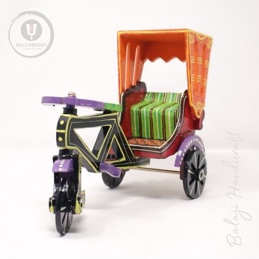 Wooden Rikshaw Handpainted Banaras Wooden Handicraft