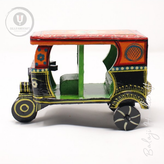Wooden Auto With Handpainted Banaras Wooden Handicraft