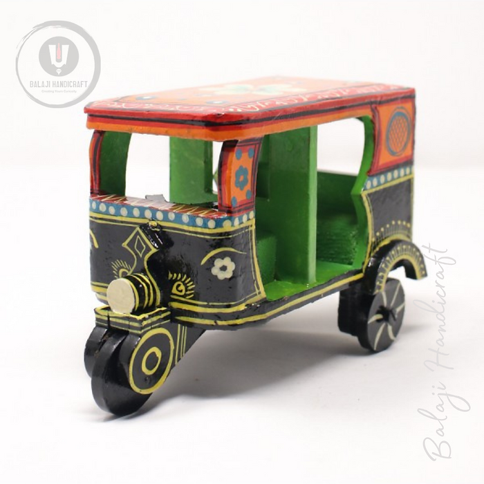 Wooden Auto With Handpainted Banaras Wooden Handicraft