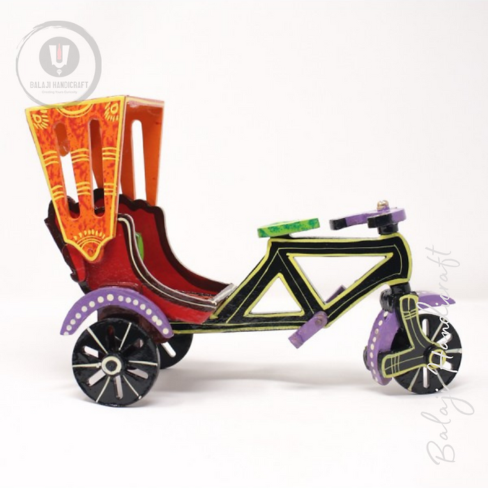 Wooden Rikshaw Handpainted Banaras Wooden Handicraft