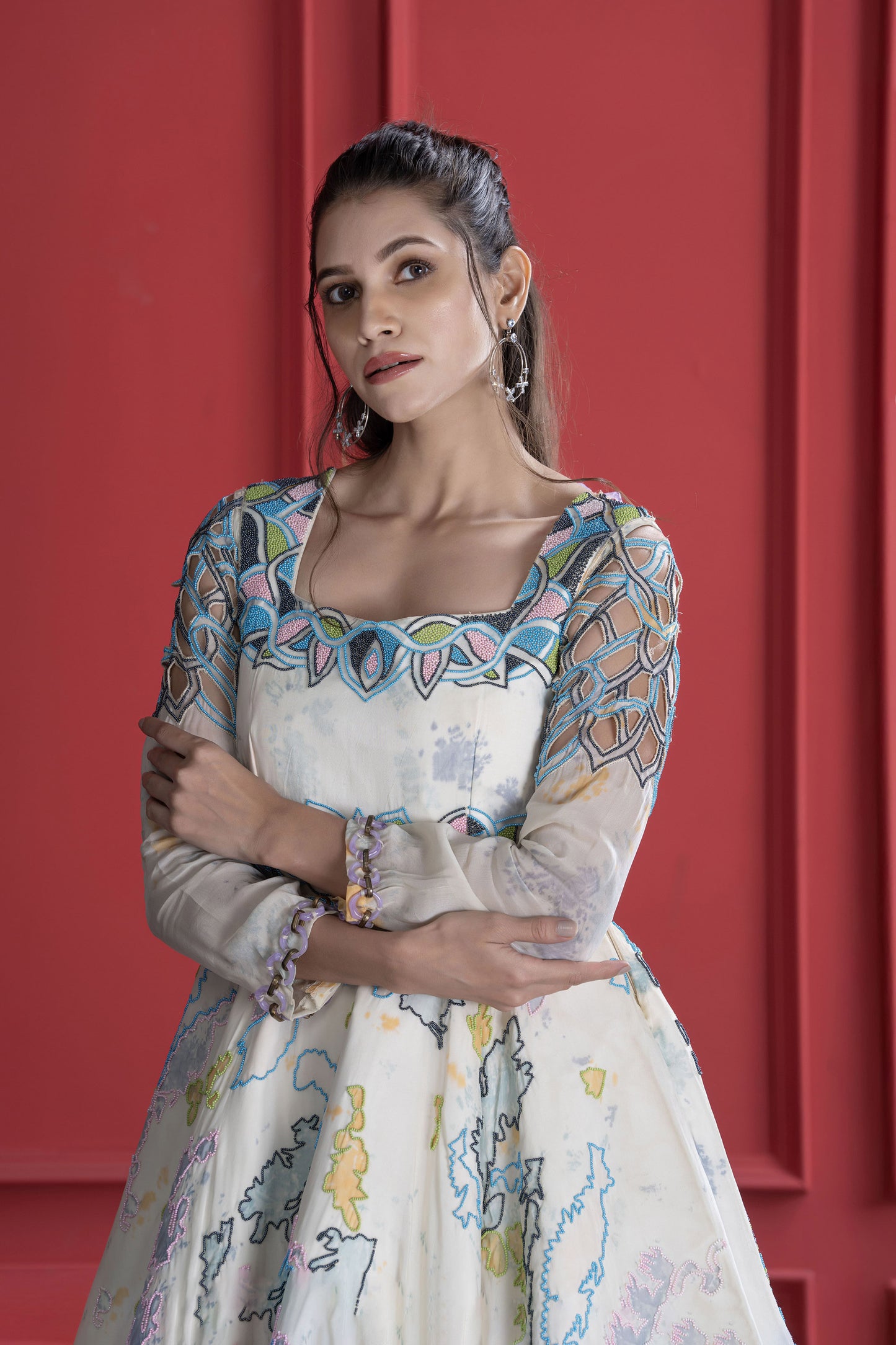 Off white Tye-Dye Frock