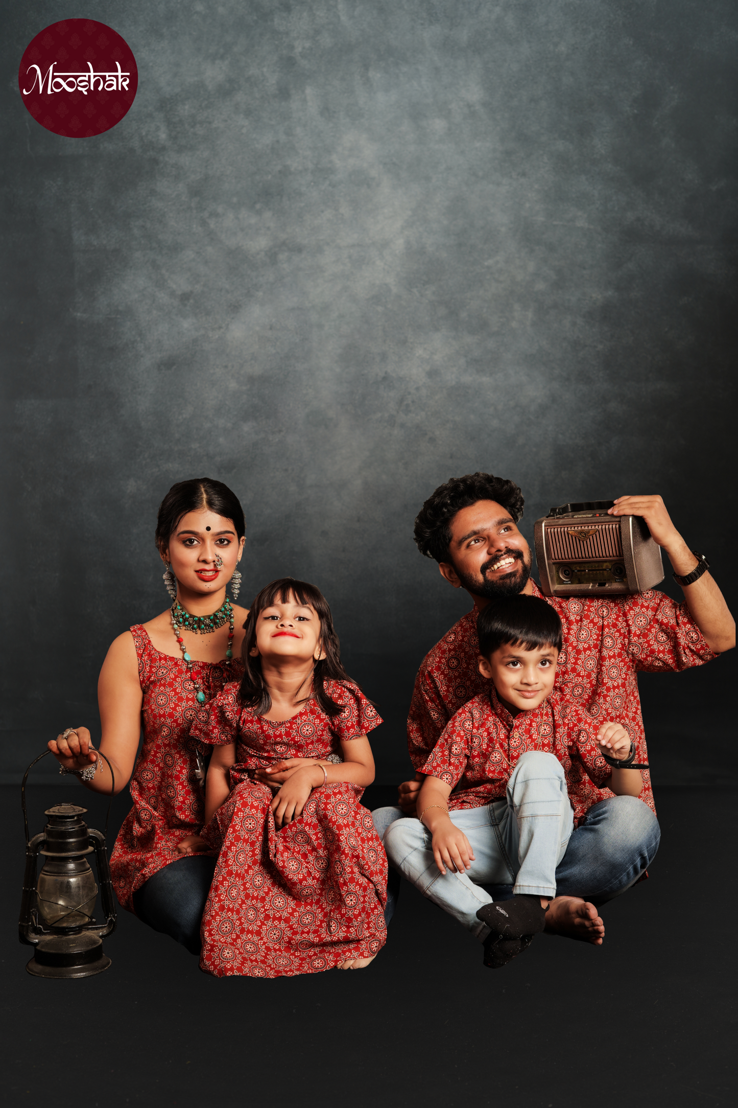 Dhaani-Top - Tops in Red Ajrakh with circle print