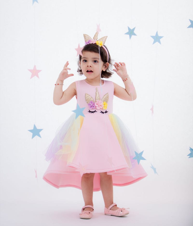Baby Pink Unicorn Dress for Girls