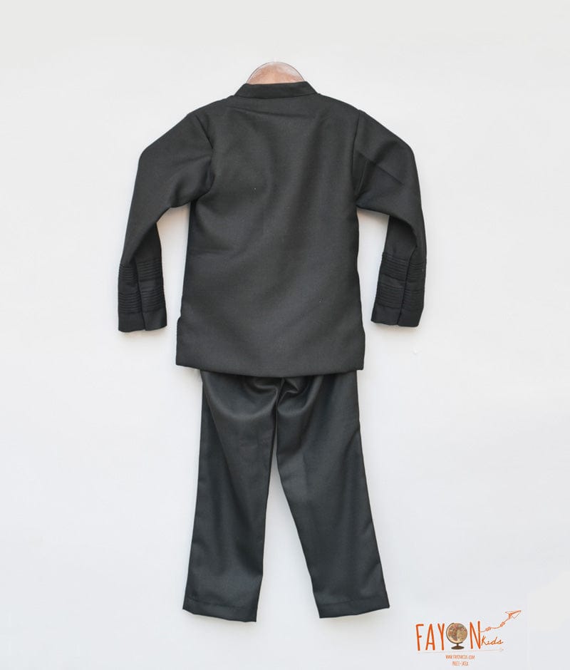 Black Bandgala with Broach Pant for Boys