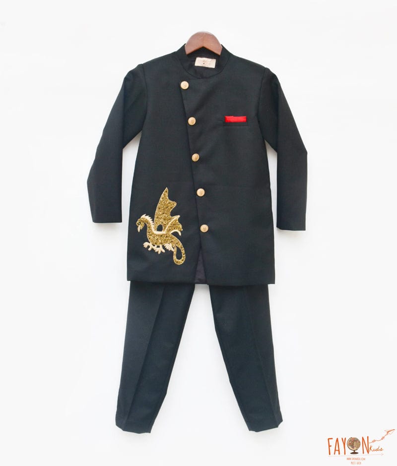 Black Bandgala with Pant for Boys
