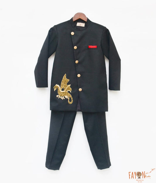 Black Bandgala with Pant for Boys
