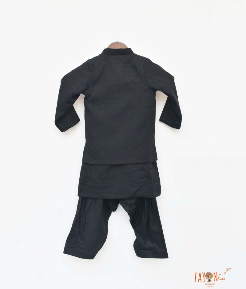 Black Jacket with Kurta Salwar for Boys