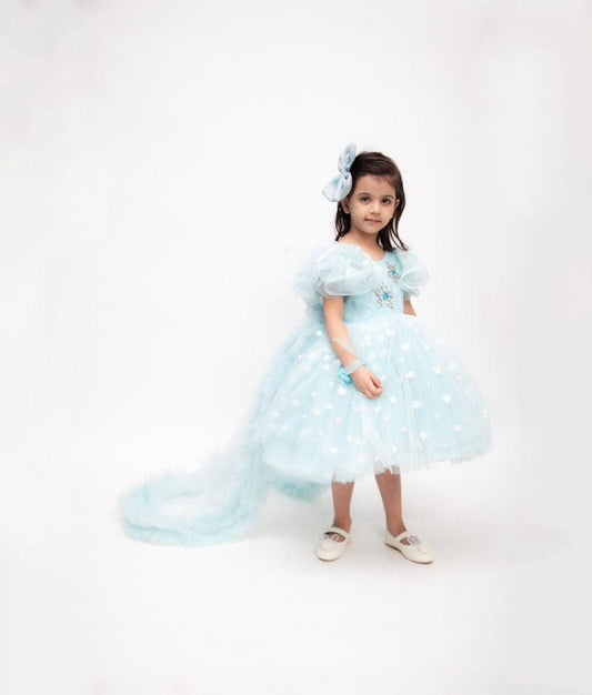 Blue Star Net Dress for Girls