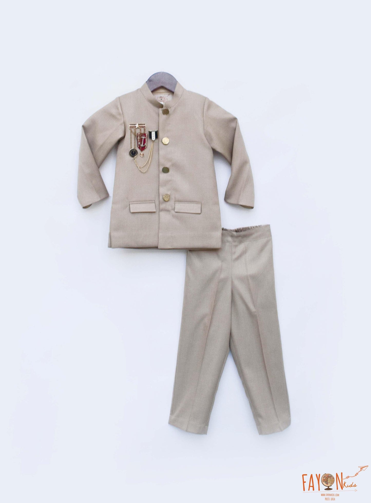 Gold Bandgala with Pant for Boys