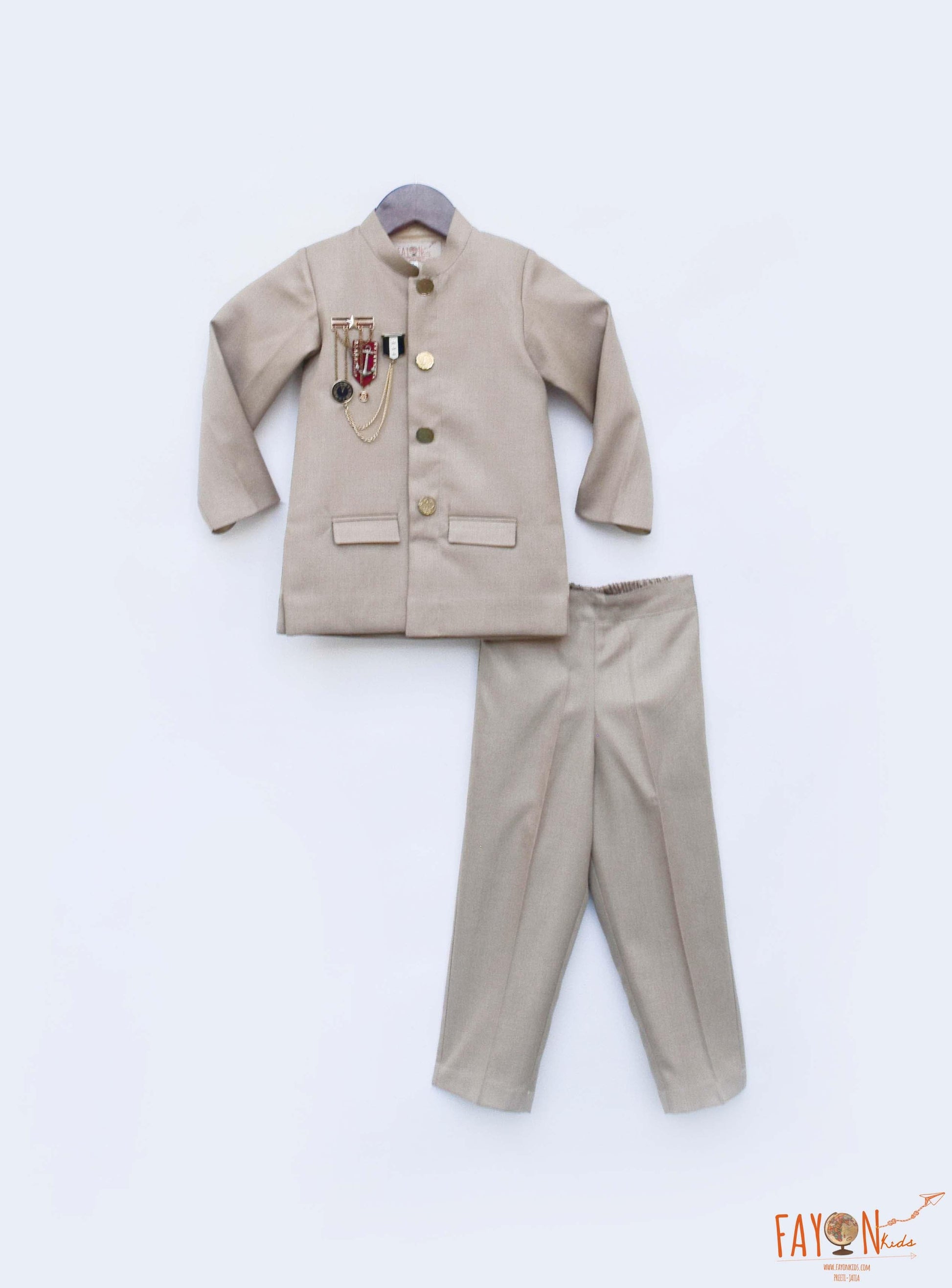 Gold Bandgala with Pant for Boys